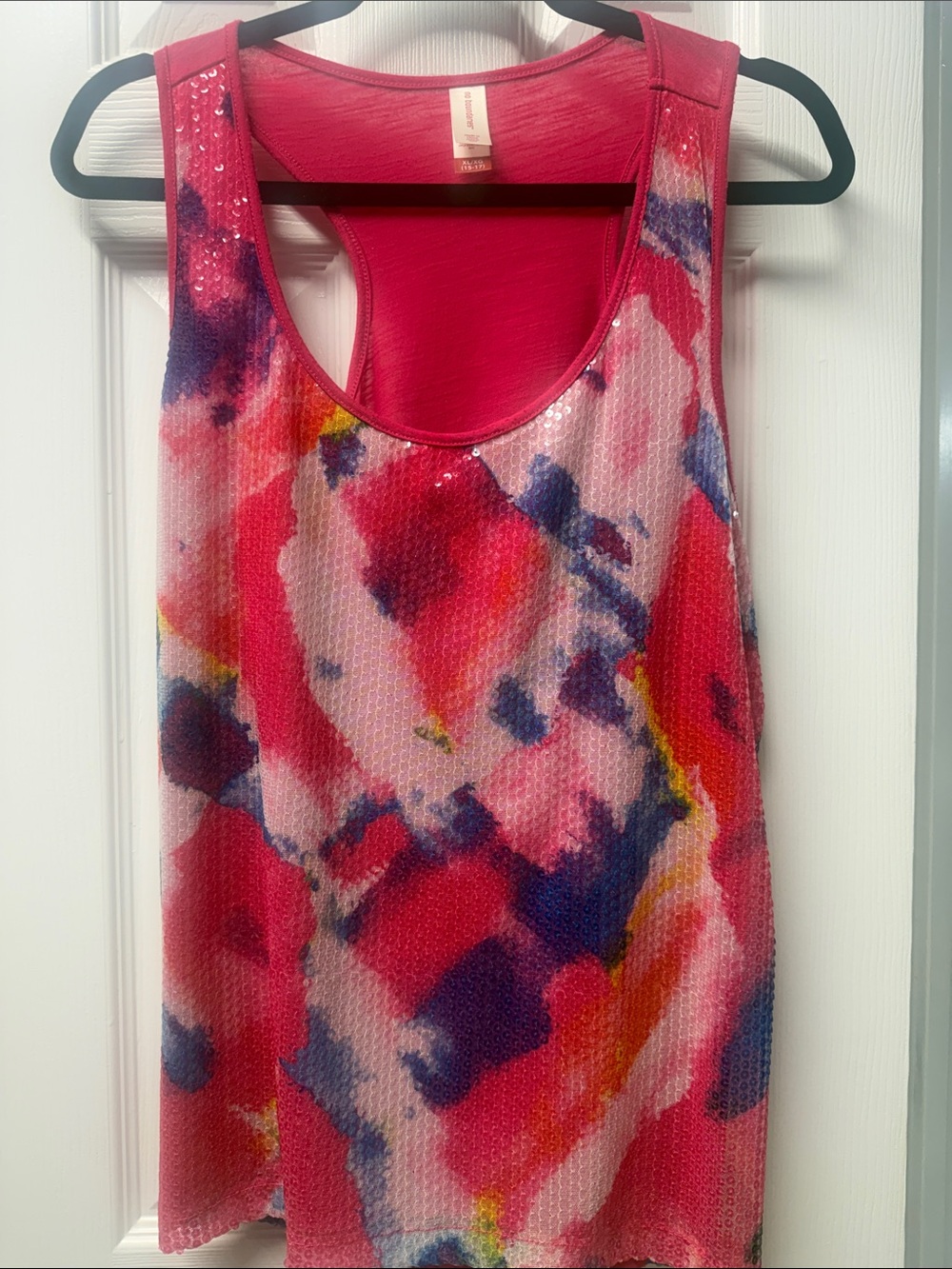 Women’s Pink Multi-Color Sequin Tank Top